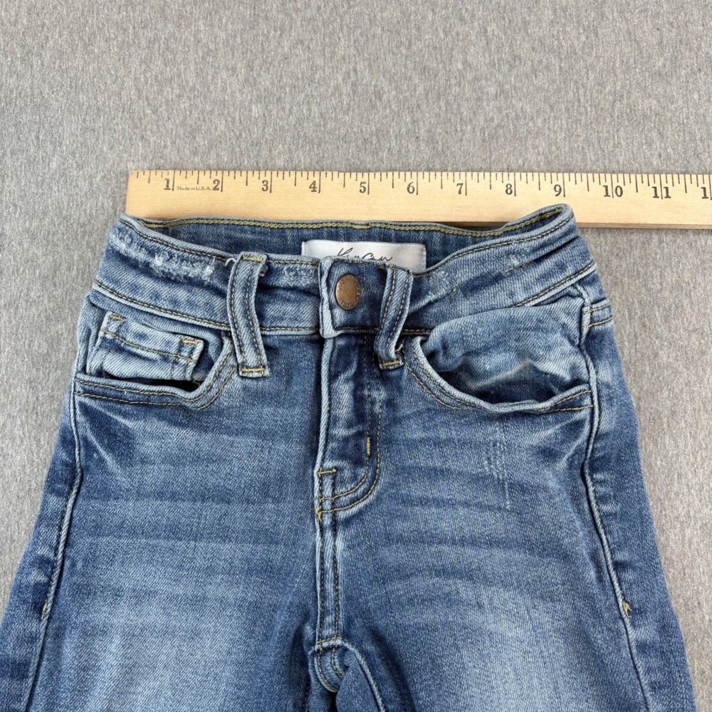 Kancan Jeans Youth Girls 6 Distressed Stretch Denim Ripped Frayed Hem - Picture 7 of 13